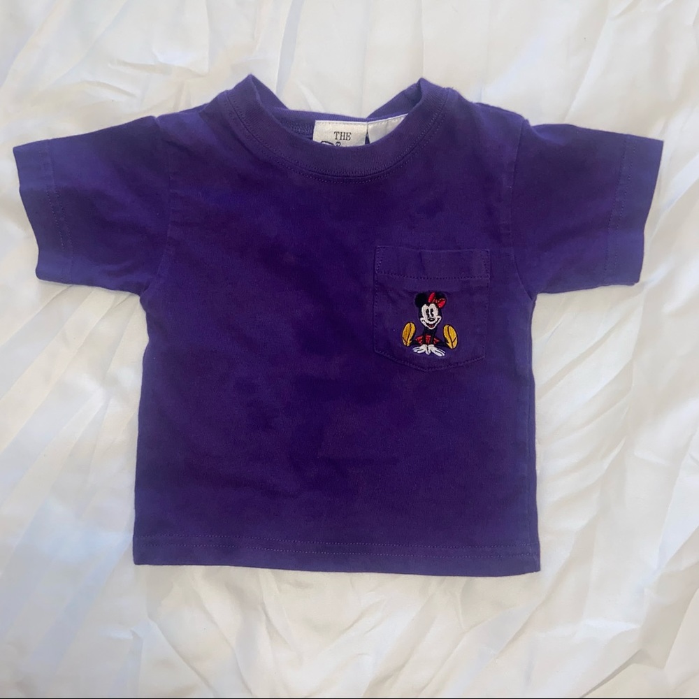 Vintage Purple Disney Store Minnie Mouse Pocket Embroidered Shirt